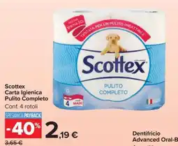 Carrefour Scottex Carta Igienica 'Pulito Completo' offerta