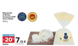 Carrefour Mozzarella di Bufala Campana DOP Terre d'Italia offerta