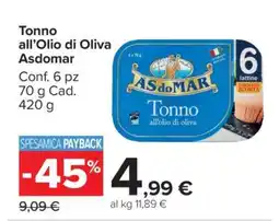 Carrefour Tonno all’Olio di Oliva AsdoMar offerta