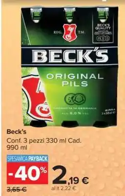 Carrefour BECK'S offerta