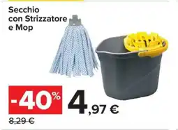 Carrefour Secchio con Strizzatore e Mop offerta