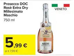 Carrefour Prosecco DOC Rosè Extra Dry Millesimato Maschio offerta