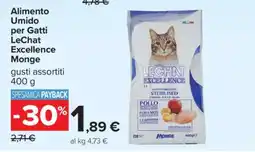 Carrefour Alimento Umido per Gatti LeChat Excellence Monge offerta
