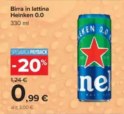 Carrefour Birra in lattina Heineken 0.0 offerta