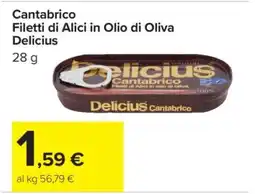 Carrefour Cantabrico Filetti di Alici in Olio di Oliva Delicius offerta