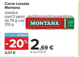 Carrefour Carne Lessata Montana offerta