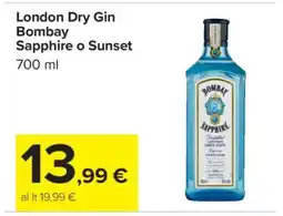 Carrefour London Dry Gin Bombay Sapphire o Sunset offerta