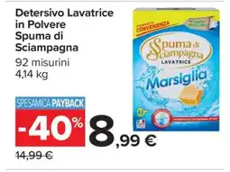 Carrefour Detersivo Lavatrice in Polvere Spuma di Sciampagna offerta