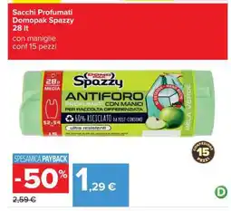 Carrefour Sacchi Profumati Domopak Spazzy 28 lt offerta