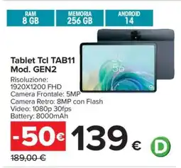 Carrefour Tablet Tcl TAB11 Mod. GEN2 offerta