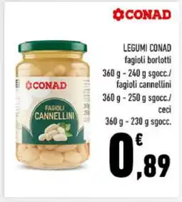 Conad LEGUMI CONAD fagioli borlotti offerta