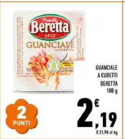 Conad GUANCIALE A CUBETTI BERETTA 100 g offerta