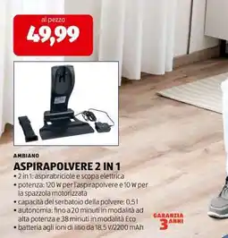 ALDI AMBIANO ASPIRAPOLVERE 2 IN 1 offerta