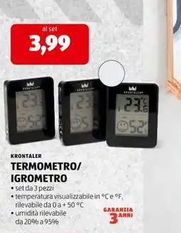 ALDI KRONTALER TERMOMETRO/IGROMETRO offerta