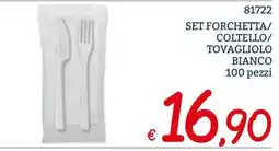 Zona SET FORCHETTA/ COLTELLO/ TOVAGLIOLO BIANCO offerta
