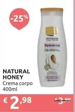 PiùMe Natural Honey Crema corpo offerta