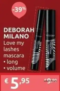 PiùMe DEBORAH MILANO Love my lashes mascara offerta