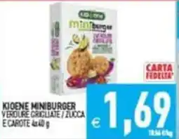 Pim Supermercati KIOENE MINIBURGER VERDURE GRIGLIATE / ZUCCA E CAROTE offerta