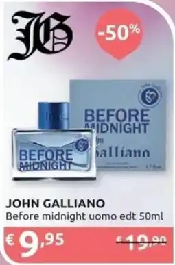 PiùMe JOHN GALLIANO Before midnight uomo edt offerta
