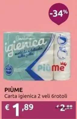 PiùMe PIÙME Carta igienica 2 veli offerta