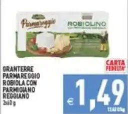 Pim Supermercati GRANTERRE PARMAREGGIO ROBIOLA CON PARMIGIANO REGGIANO offerta