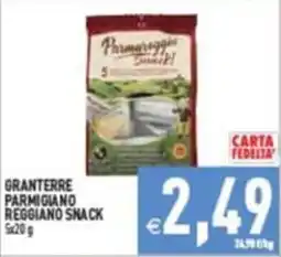 Pim Supermercati GRANTERRE PARMIGIANO REGGIANO SNACK offerta