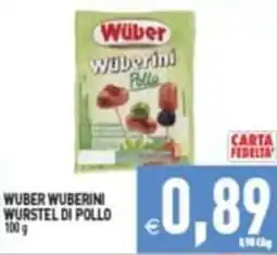 Pim Supermercati WUBER WUBERINI WURSTEL DI POLLO offerta