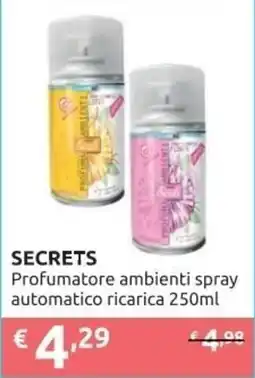 PiùMe SECRETS Profumatore ambienti spray offerta