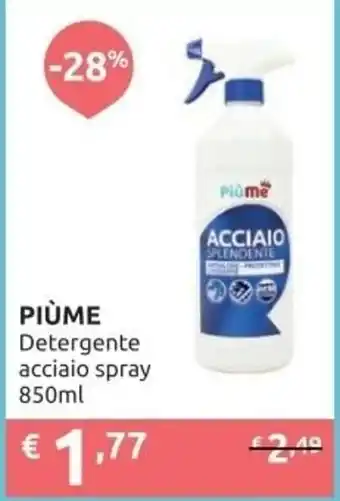 PiùMe PIÙME Detergente acciaio spray offerta