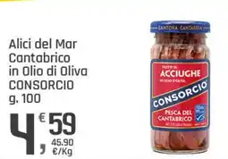 Supermercati Dok Alici del Mar Cantabrico in Olio di Oliva CONSORCIO offerta