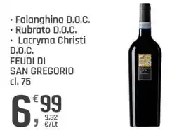 Supermercati Dok Falanghina D.O.C. Rubrato D.O.C. Lacryma Christi D.O.C. FEUDI DI SAN GREGORIO offerta