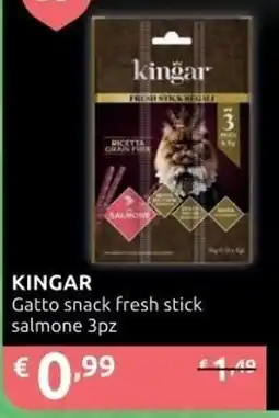 PiùMe Kingar gatto snack fresh stick salmone offerta