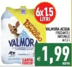 Pim Supermercati VALMORA ACQUA FRIZZANTE/NATURALE offerta