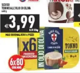 Pim Supermercati Scudo Tonno all'olio di oliva offerta