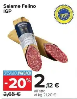 Carrefour Express Salame Felino IGP offerta