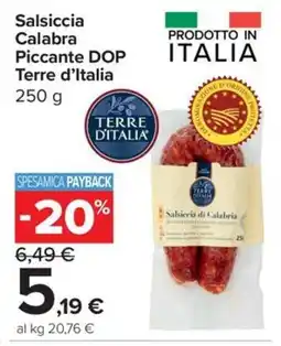Carrefour Express Salsiccia Calabra Piccante DOP Terre d'Italia offerta