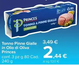 Carrefour Express Tonno Pinne Gialle in Olio di Oliva Princes offerta