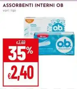 Pan Assorbenti interni OB offerta