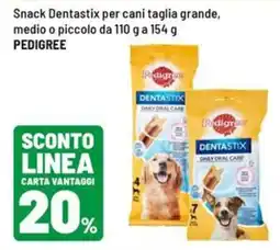 Iper La Grande Snack Dentastix per cani taglia grande, medio o piccolo Pedigree offerta