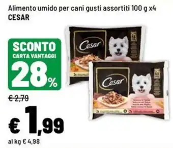 Iper La Grande Alimento umido per cani gusti assortiti CESAR offerta