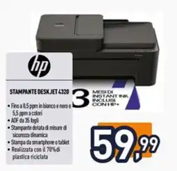 Iper La Grande HP STAMPANTE DESKJET 4320 offerta