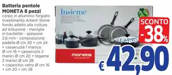 Famila Moneta Batteria pentole 8 pezzi offerta