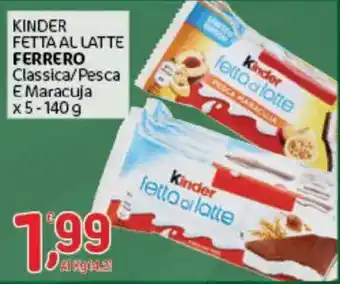 Crai Kinder Fetta al Latte offerta