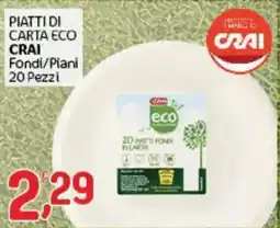 Crai Piatti di carta eco Crai offerta