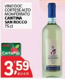 Crai Vino DOC Cortese Alto Monferrato Cantina San Rocco offerta