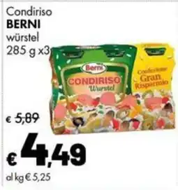Supermercati Vinci Condiriso Berni würstel offerta