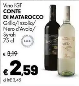 Supermercati Vinci Vino IGT CONTE DI MATAROCCO offerta