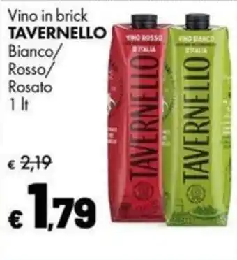 Supermercati Vinci Vino in brick TAVERNELLO offerta