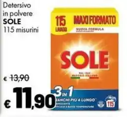 Supermercati Vinci Detersivo in polvere SOLE offerta