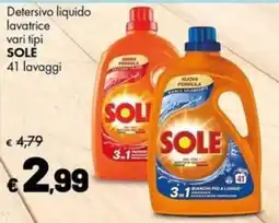 Supermercati Vinci Detersivo liquido lavatrice vari tipi SOLE offerta